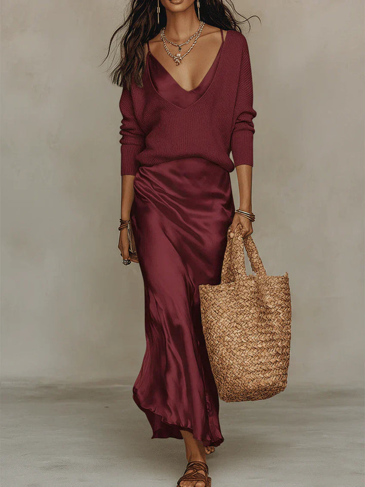 Solène Tummy Covering Dress & Knit Set