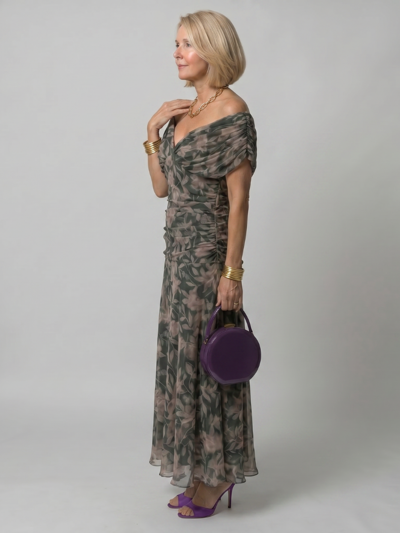 Nora | Off Shoulder Flow Midi Dress