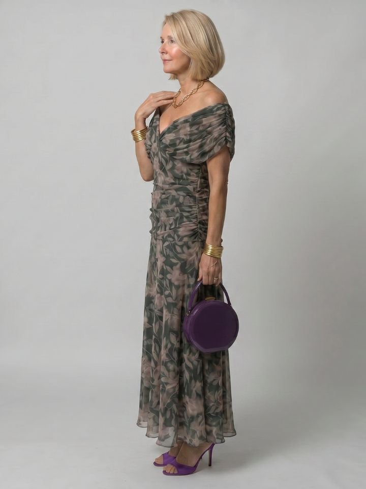 Nora | Off Shoulder Flow Midi Dress