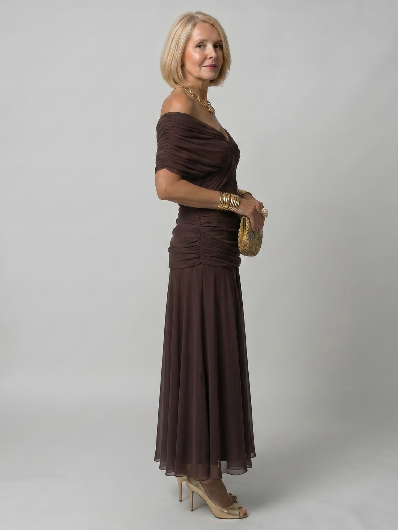Nora | Off Shoulder Flow Midi Dress