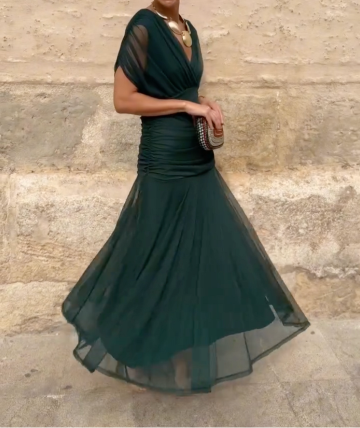 Lady™ – Elegant Maxi Dress for Formal Occasions with V-Neck