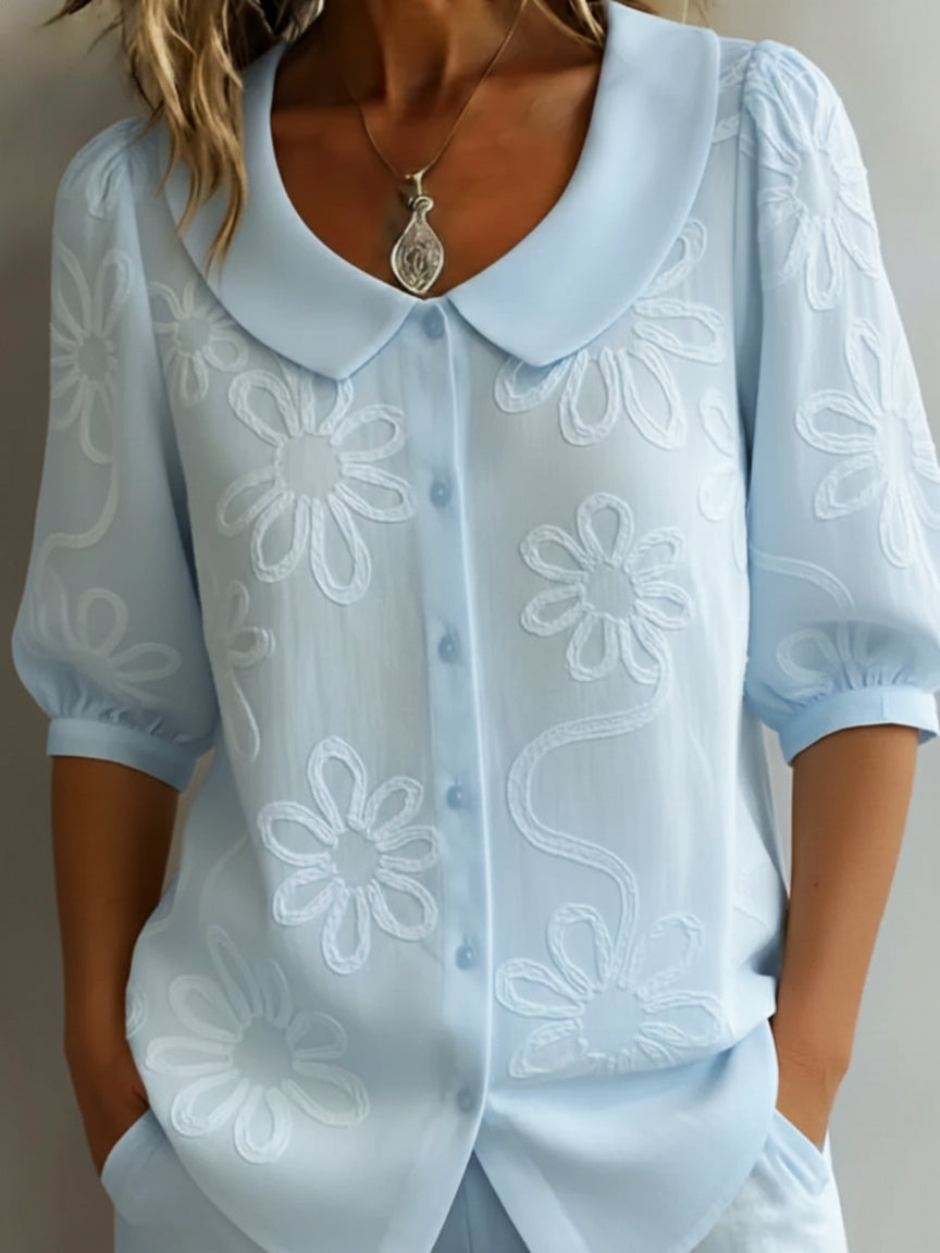 Aurélie™ — Lightweight Floral Blouse, Natural Elegance