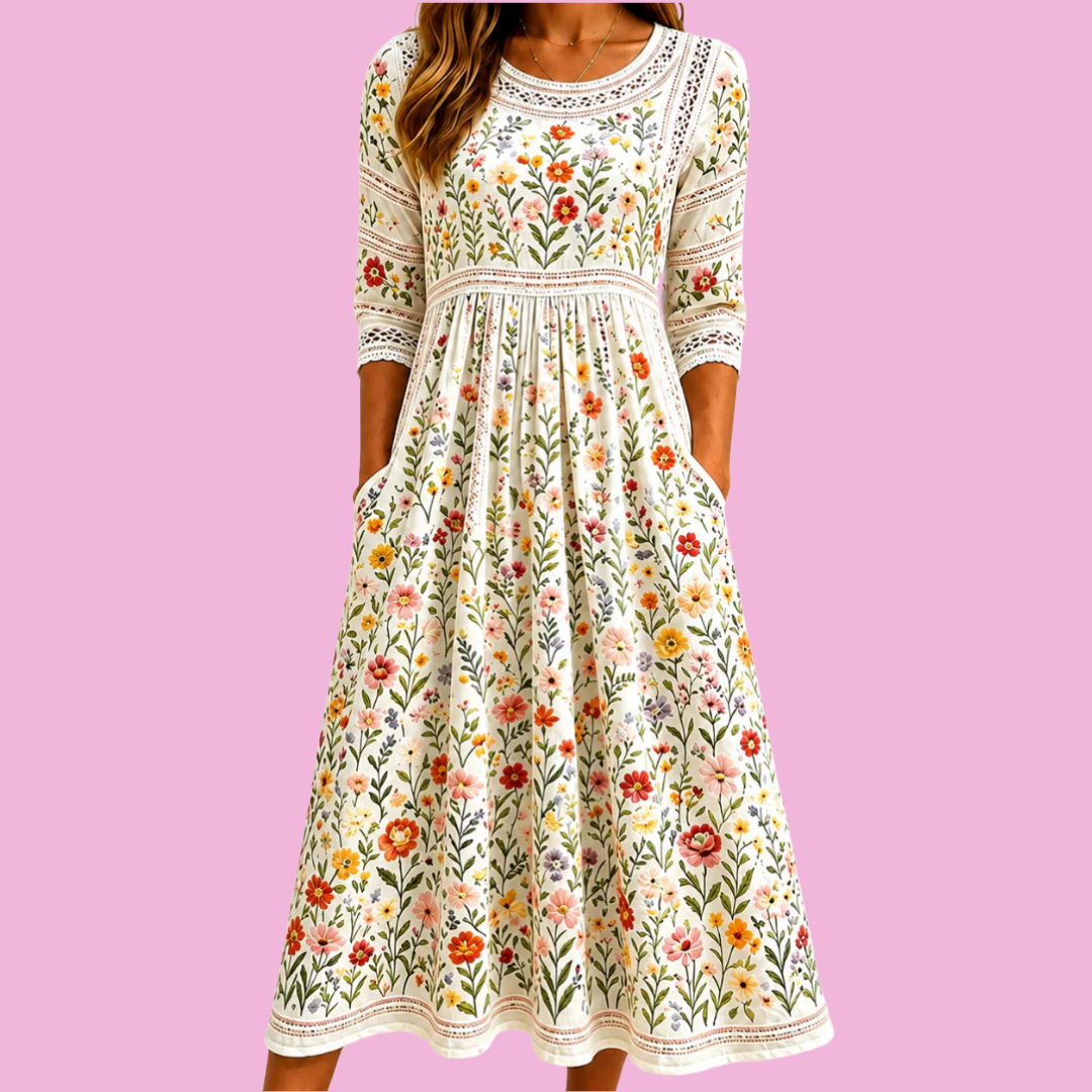 Wildflower Meadow Charm Midi Dress