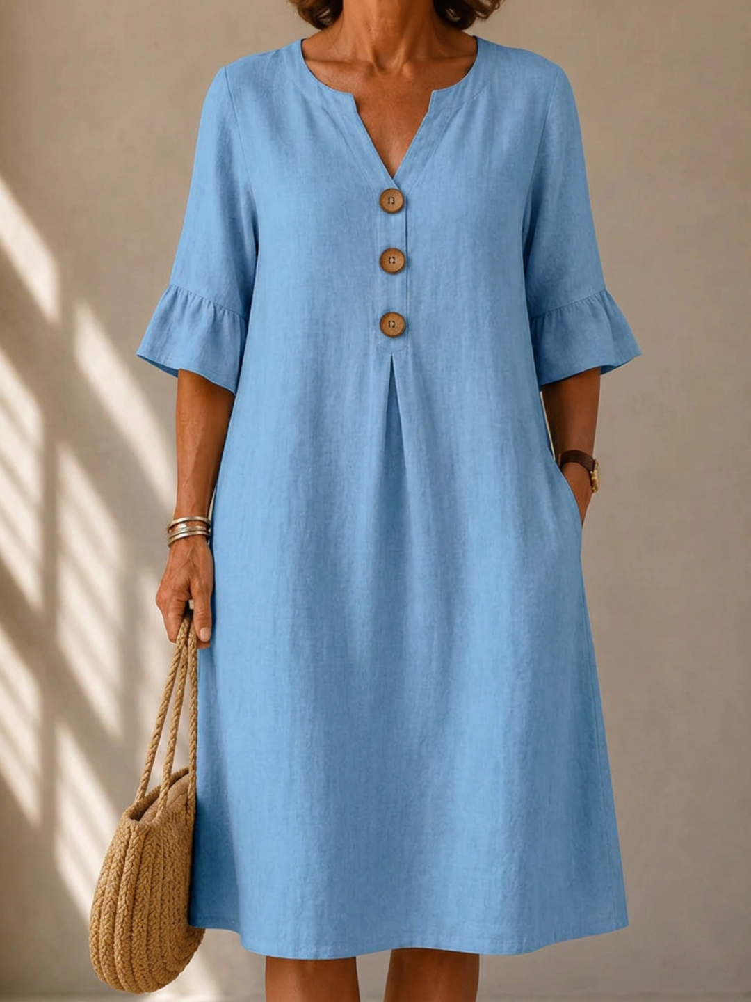 Charlotte Button-Down Pleated Dress