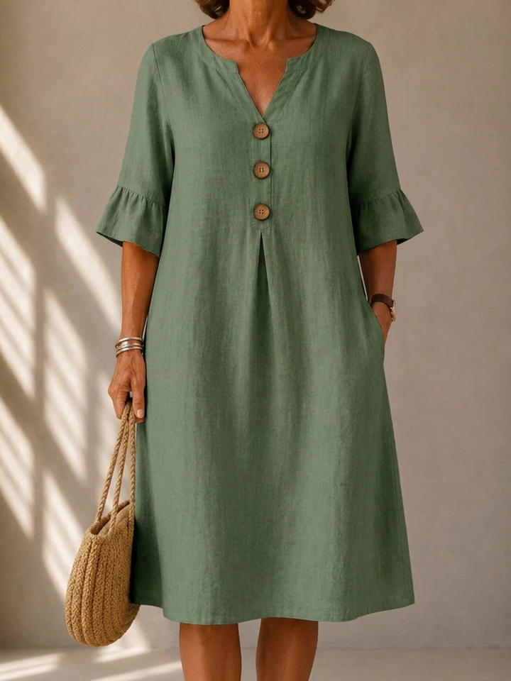 Charlotte Button-Down Pleated Dress