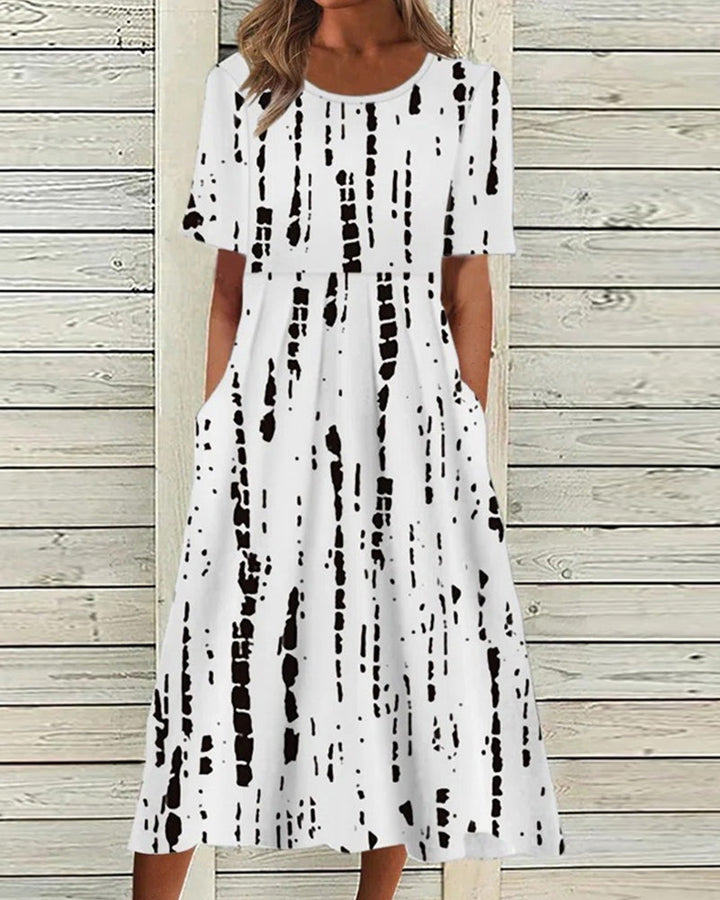 PIA | ELEGANT PRINTED TUMMY-COVERAGE DRESS