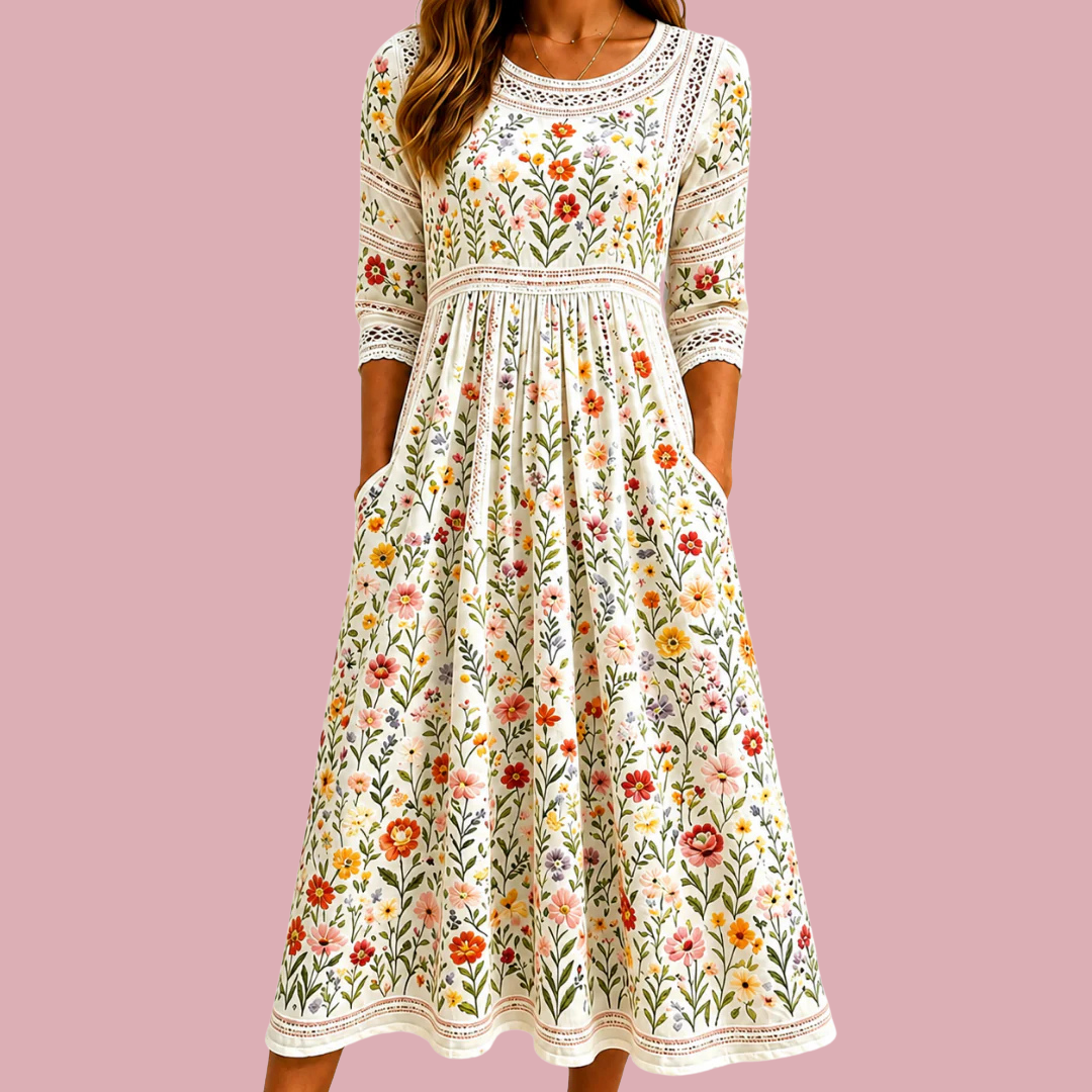 Wildflower Meadow Charm Midi Dress