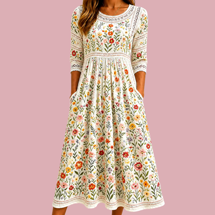 Wildflower Meadow Charm Midi Dress