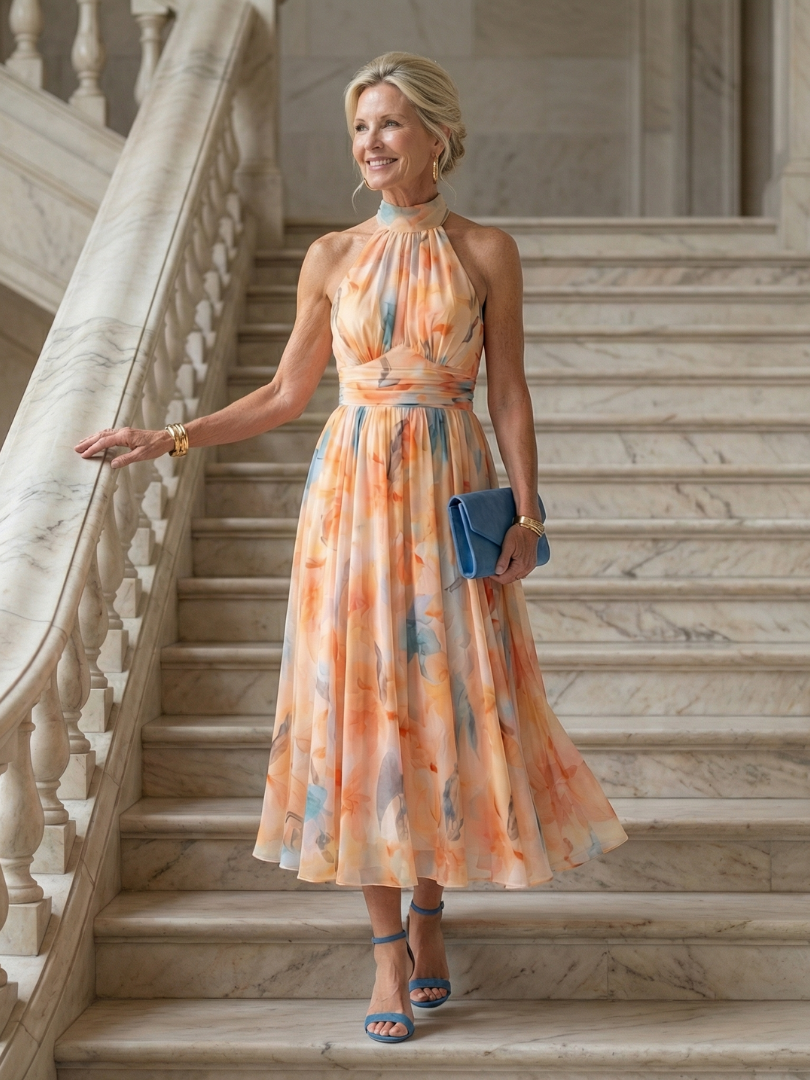 Lotte | Soft Halter Midi Dress