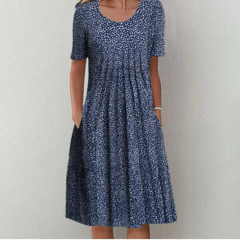 ENSLEY | ELEGANT FLORAL TUMMY-COVERAGE MIDI DRESS