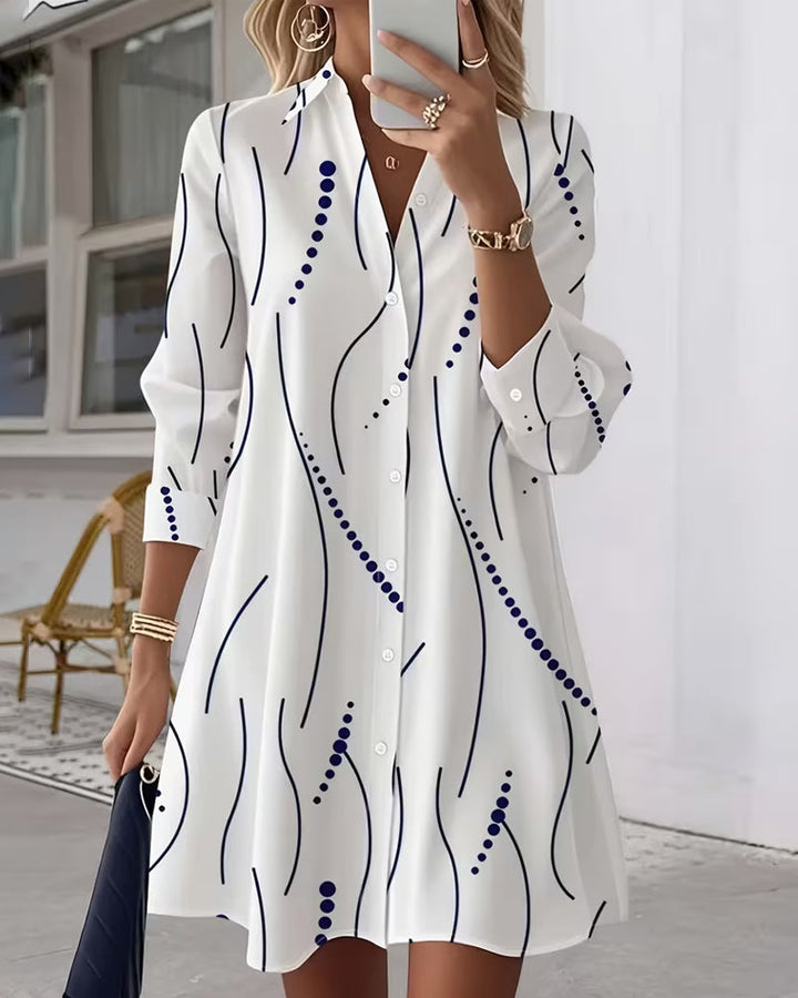 Elodie | Wavy Collar Tummy-Skimming Shirt