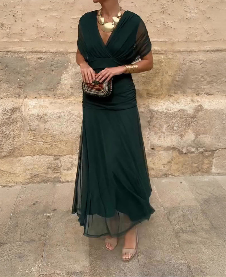 Lady™ – Elegant Maxi Dress for Formal Occasions with V-Neck