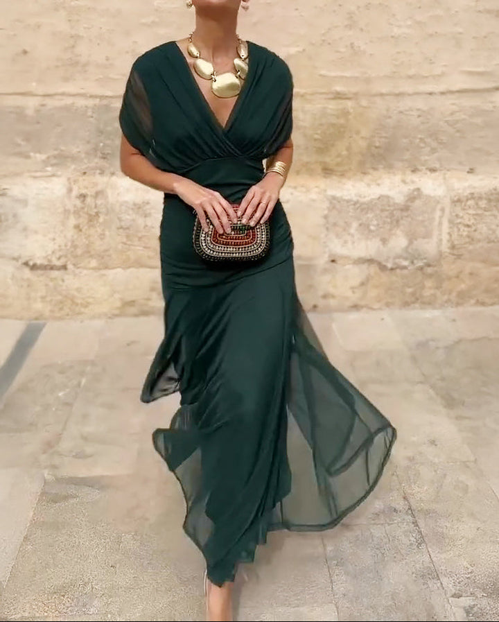 Lady™ – Elegant Maxi Dress for Formal Occasions with V-Neck
