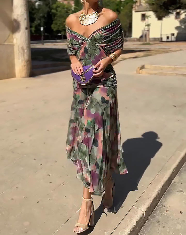 Lady™ – Elegant Maxi Dress for Formal Occasions with V-Neck