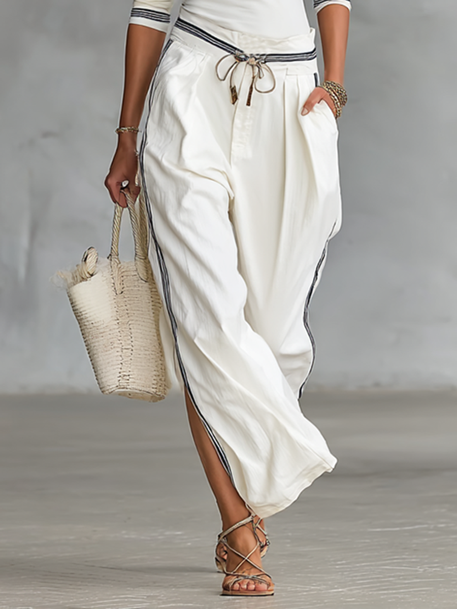 Sport wide-leg trouser set with drawstring