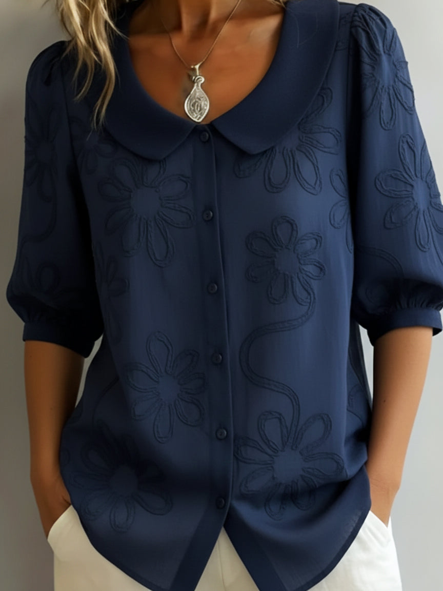 Aurélie™ — Lightweight Floral Blouse, Natural Elegance