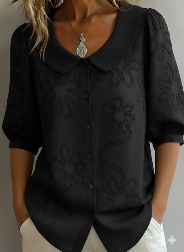 Aurélie™ — Lightweight Floral Blouse, Natural Elegance