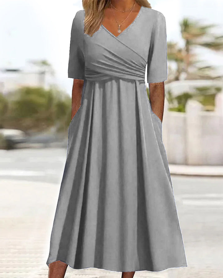 YENNA | ELEGANT A-LINE TUMMY-COVERAGE MIDI DRESS