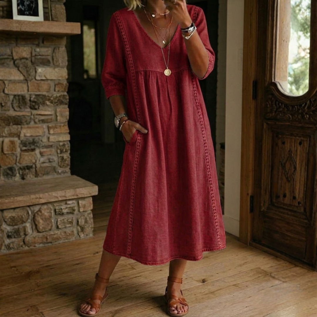 Aurelia Relaxed Lace Midi Dress