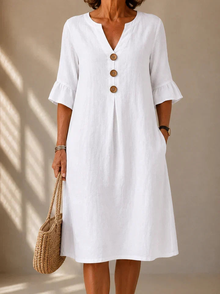 Charlotte Button-Down Pleated Dress
