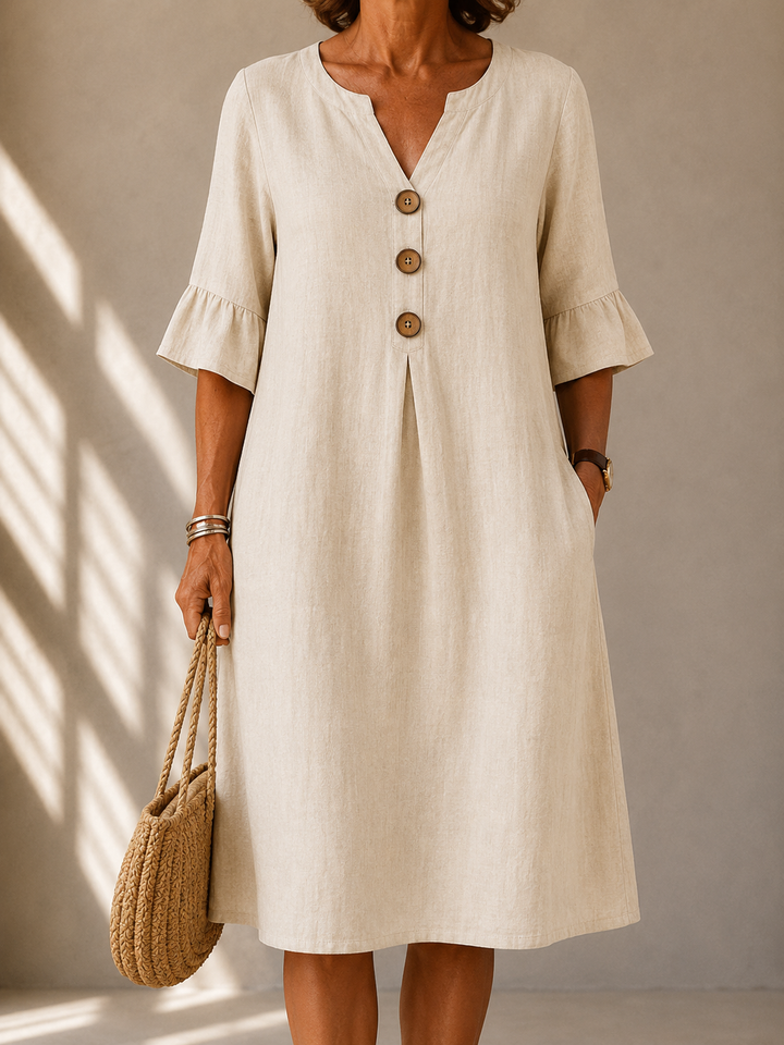 Charlotte Button-Down Pleated Dress