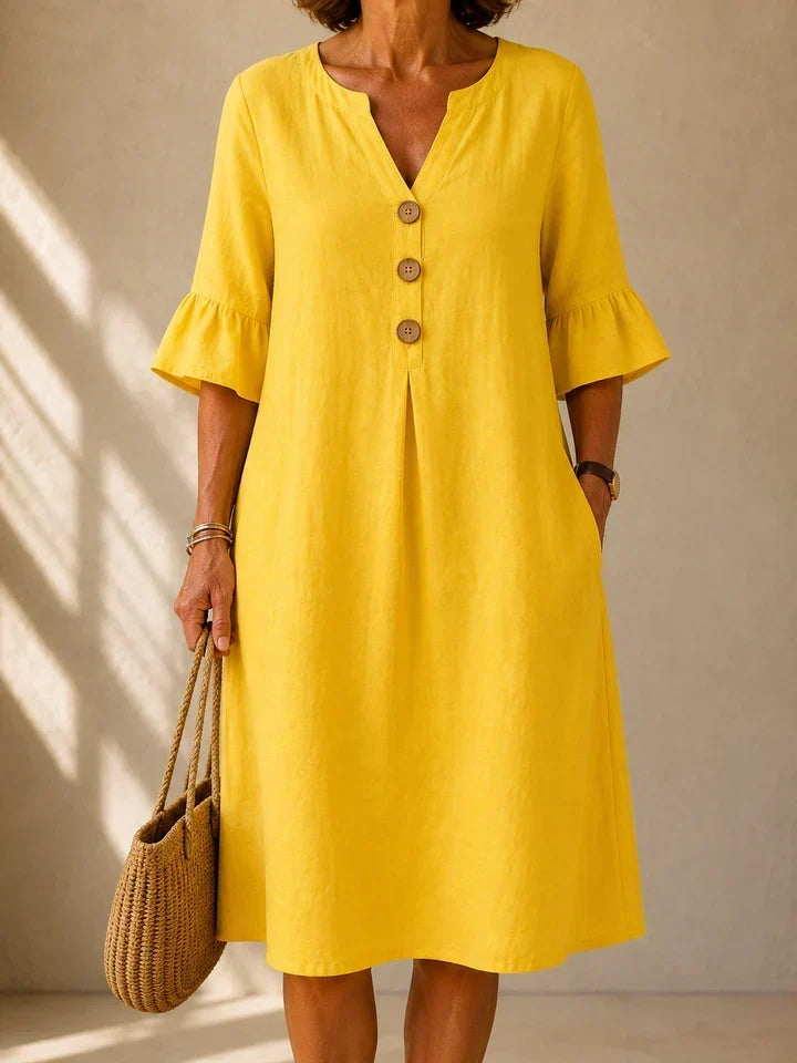 Charlotte Button-Down Pleated Dress