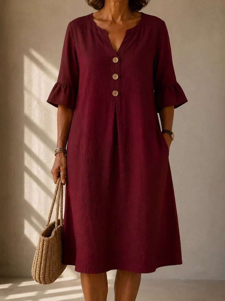 Charlotte Button-Down Pleated Dress