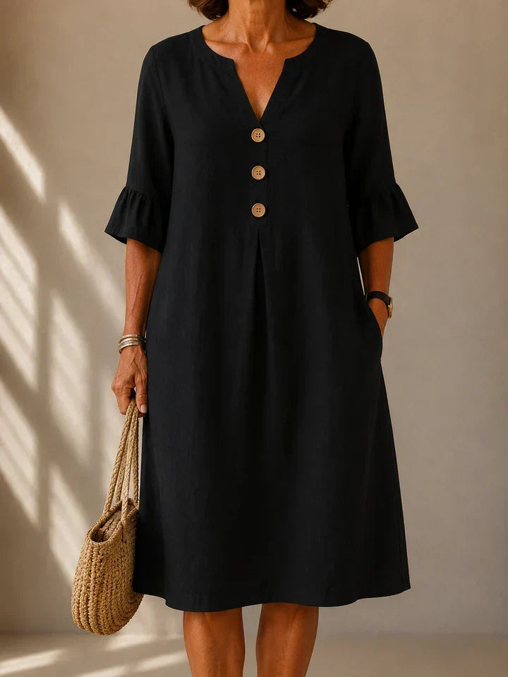 Charlotte Button-Down Pleated Dress