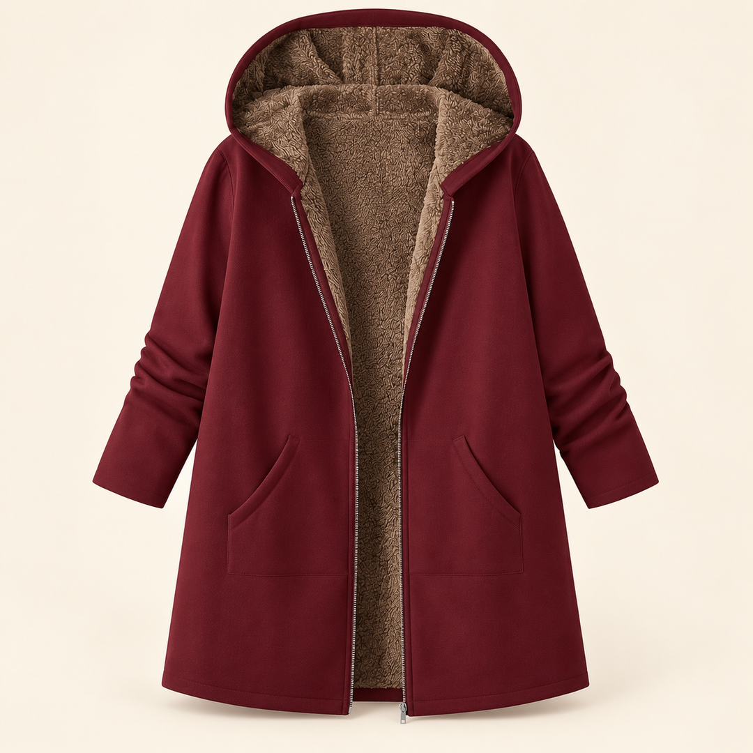 The Evelyn – Sherpa-Lined Hooded Coat