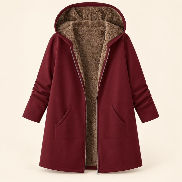 The Evelyn – Sherpa-Lined Hooded Coat