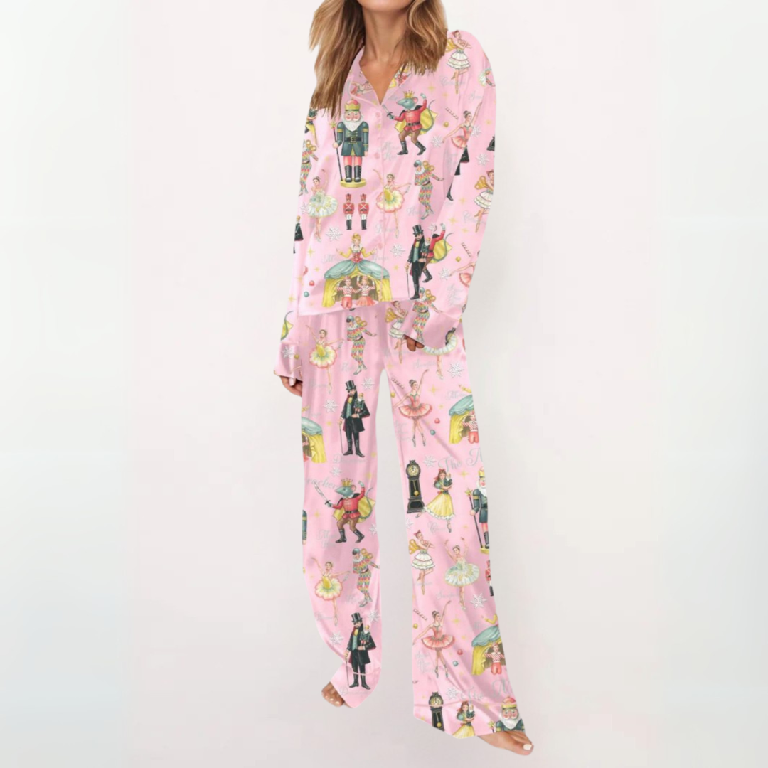 SYLIA™ - Casual Printed Button Down Top and Comfy Pajama