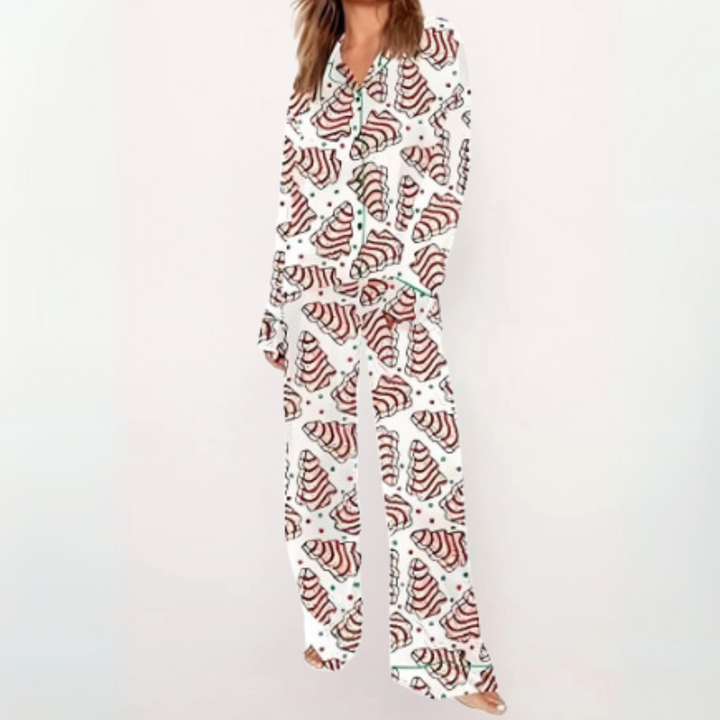 SYLIA™ - Casual Printed Button Down Top and Comfy Pajama
