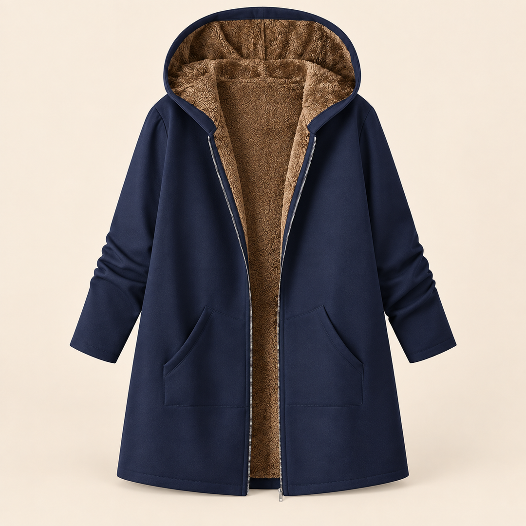 The Evelyn – Sherpa-Lined Hooded Coat