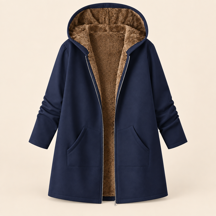 The Evelyn – Sherpa-Lined Hooded Coat