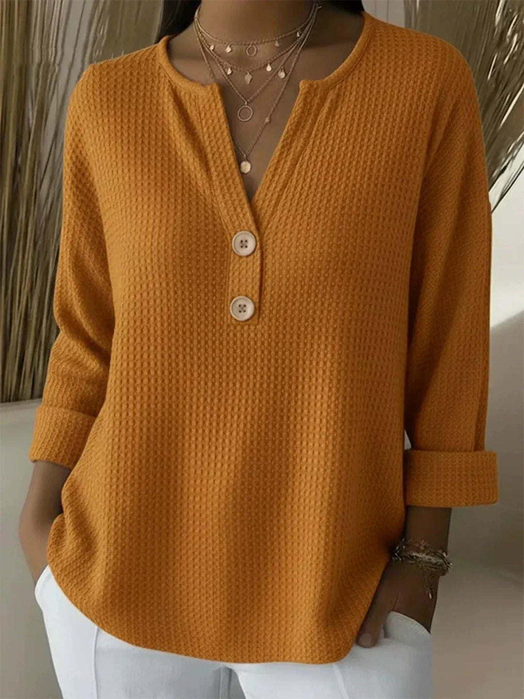 Kyla | V-Neck Polo Sweater