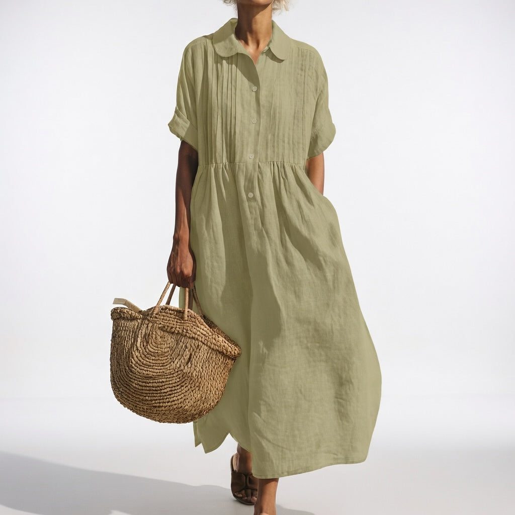 Lysandra™ — Summer Flowy Shirt Dress