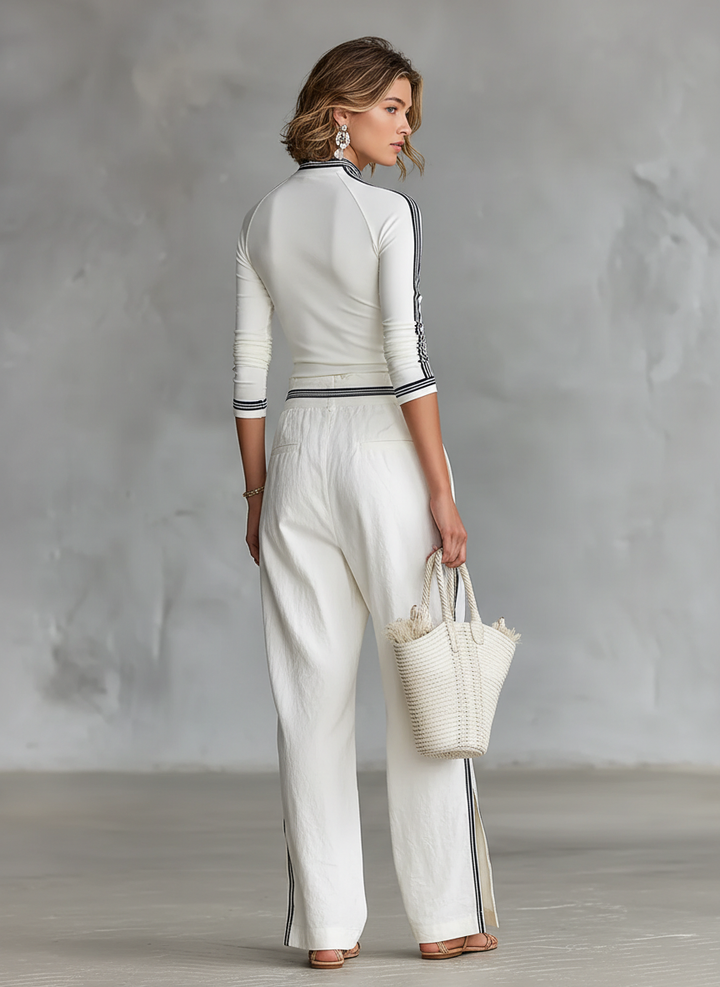 Sport wide-leg trouser set with drawstring