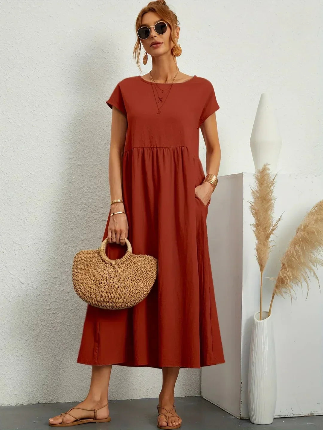 Gabrielle™ — Timeless Elegance Flowing Midi Dress