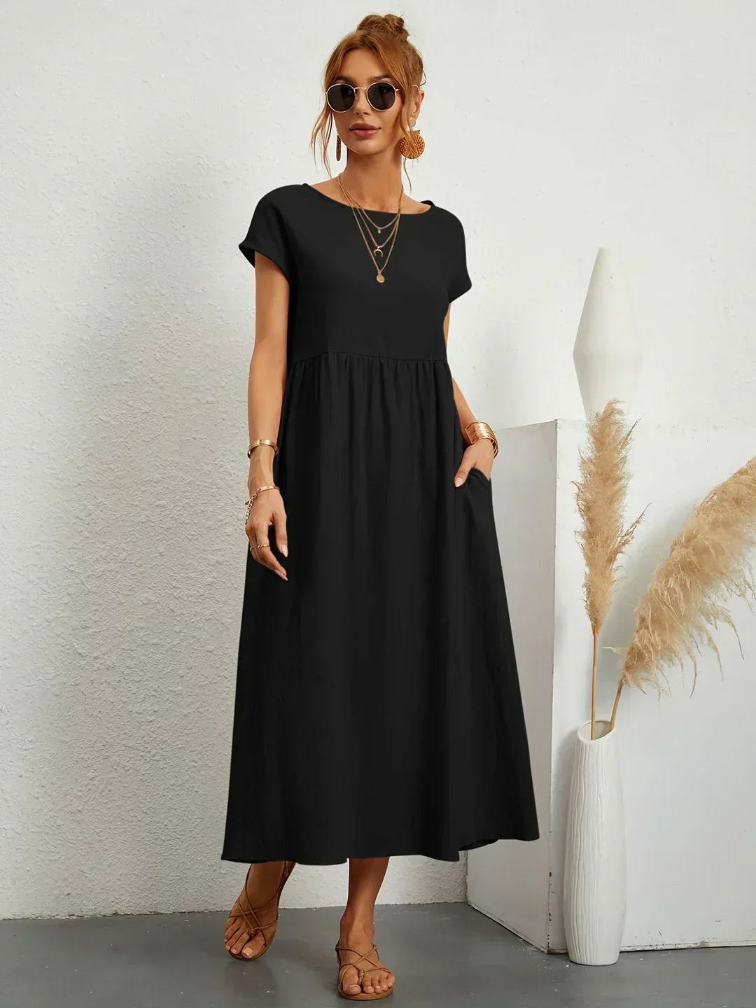 Gabrielle™ — Timeless Elegance Flowing Midi Dress