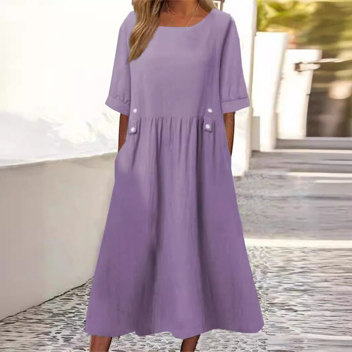 APRIL | ELEGANT TUMMY-COVERAGE SUMMER DRESS