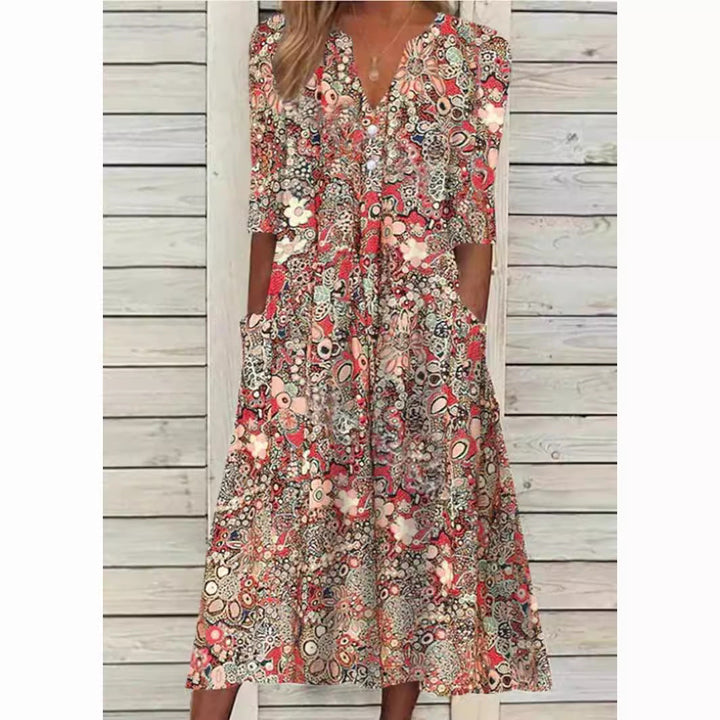TERESA | ELEGANT TUMMY-COVERAGE SUMMER DRESS