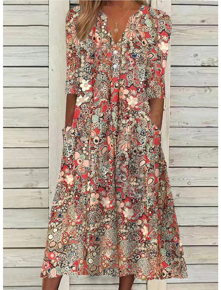 JANICE | ELEGANT SUMMER TUMMY-COVERAGE DRESS