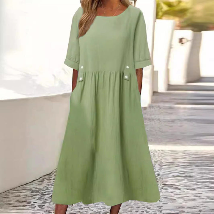 APRIL | ELEGANT TUMMY-COVERAGE SUMMER DRESS