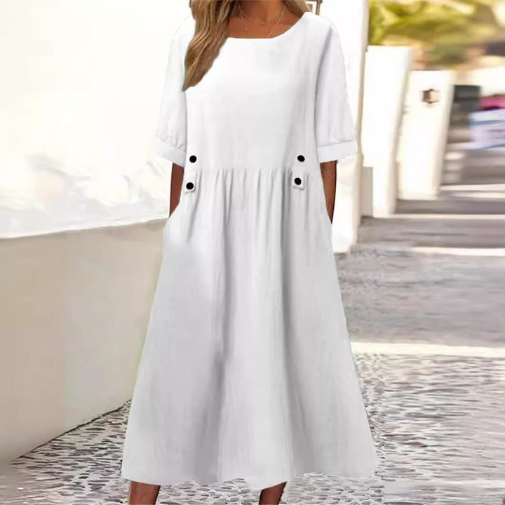 APRIL | ELEGANT TUMMY-COVERAGE SUMMER DRESS