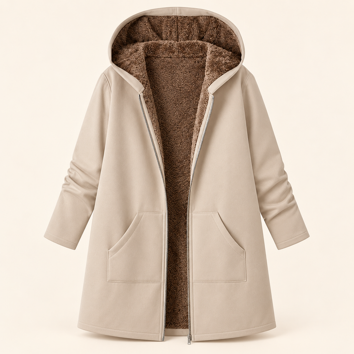 The Evelyn – Sherpa-Lined Hooded Coat
