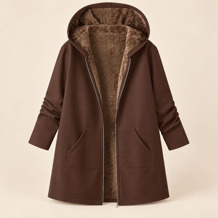 The Evelyn – Sherpa-Lined Hooded Coat