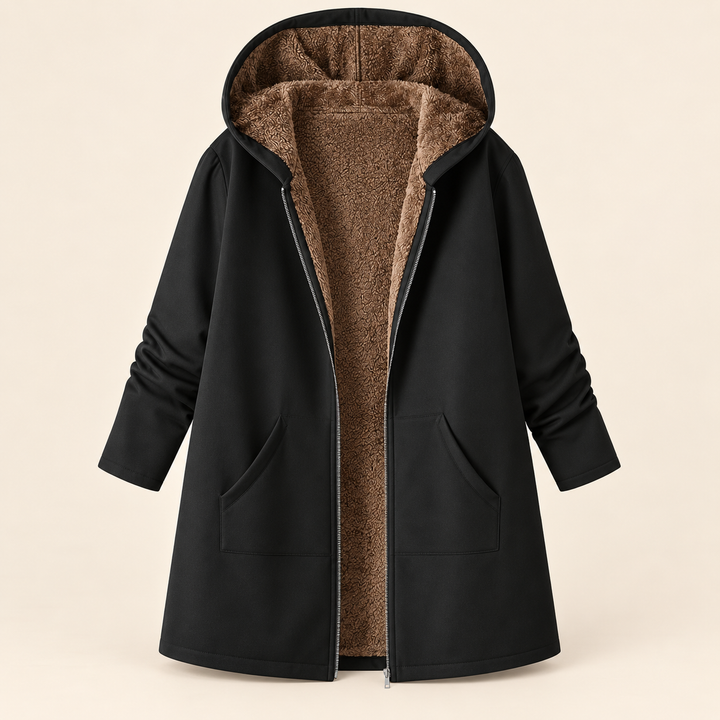 The Evelyn – Sherpa-Lined Hooded Coat