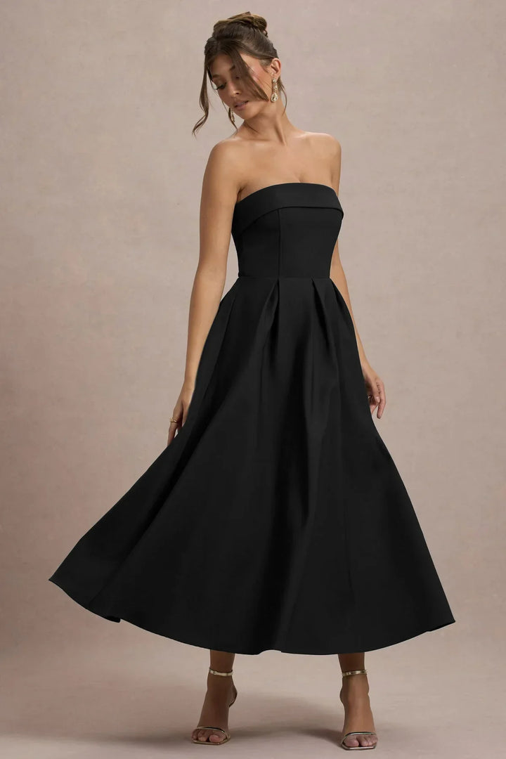 ANNE | Stylish Off-Shoulder Midi Dress