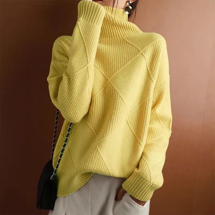 Elowyn London | Cashmere Geometric Knit Turtleneck