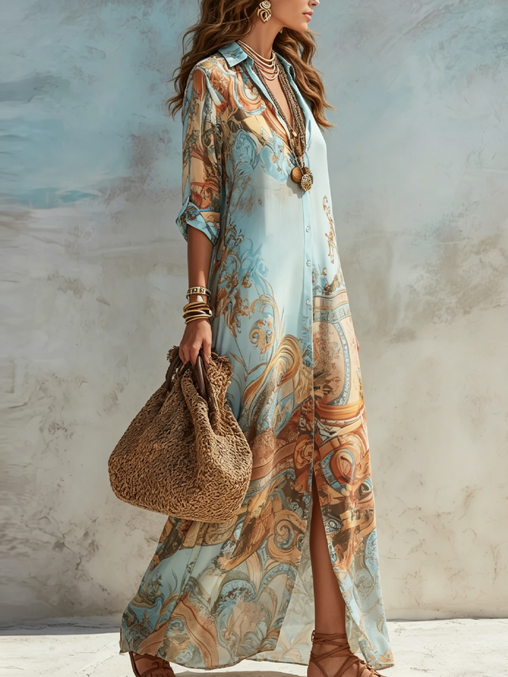 Serène | Mediterranean Shirt Dress